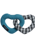 Marine Tweed Squeaky Interlocking Heart Dog Toy