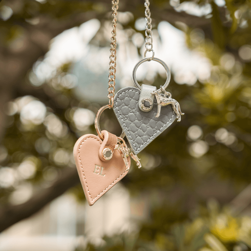 Blushwood Leather Heart Bag Charm - BONDIR