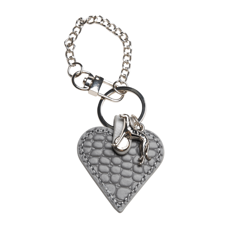 Moonstone Leather Heart Bag Charm - BONDIR