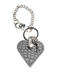 Moonstone Leather Heart Bag Charm - BONDIR