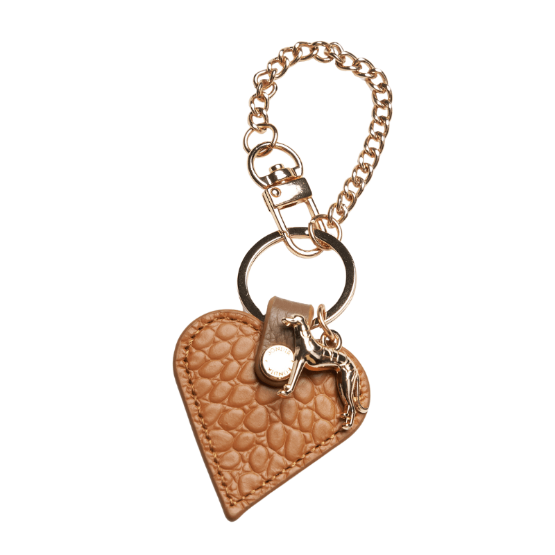 Amber Leather Heart Bag Charm - BONDIR