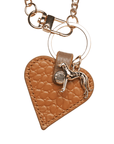 Amber Leather Heart Bag Charm - BONDIR