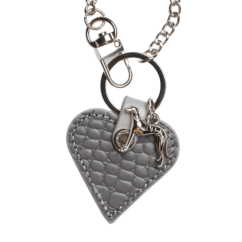 Moonstone Leather Heart Bag Charm - BONDIR