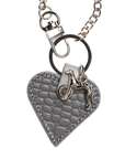 Moonstone Leather Heart Bag Charm - BONDIR