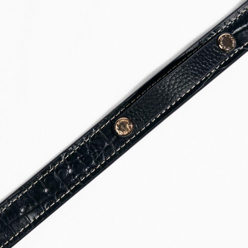 Slim Obsidian Leather Collar - BONDIR