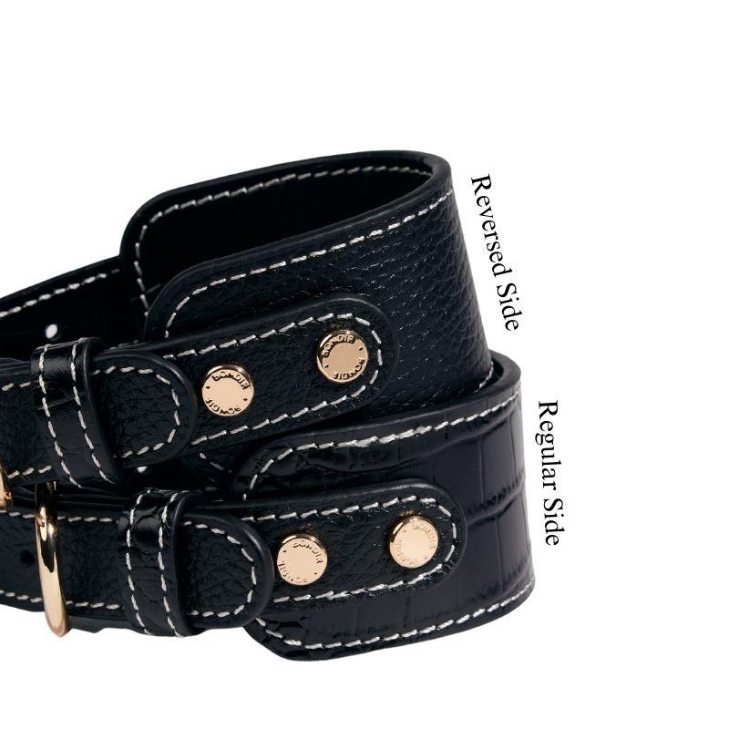 Obsidian Leather Collar - BONDIR