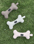 Frosty Jade Tweed Squeaky Bone Dog Toy - BONDIR